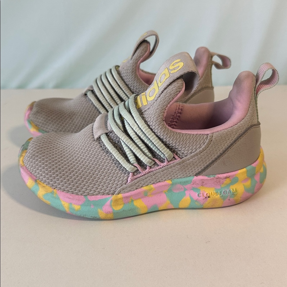 Size 11K Little Girls Grey Adidas Sneakers